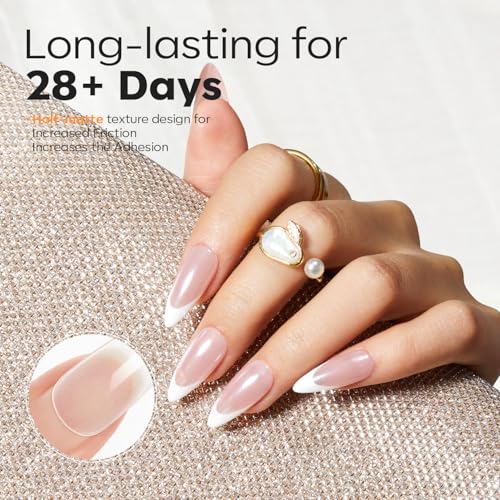 Image of Modelones Medium Stiletto Fake Nail Tips - 510Pcs Gel Tips Pre-shaped Half Matte Full Cover Clear Acrylic Gel Kit False Press on Nails for Extension DIY Salon 15Sizes