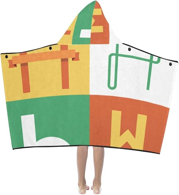 Wuhufy Girls Bath Towel Letter H Environmental Health