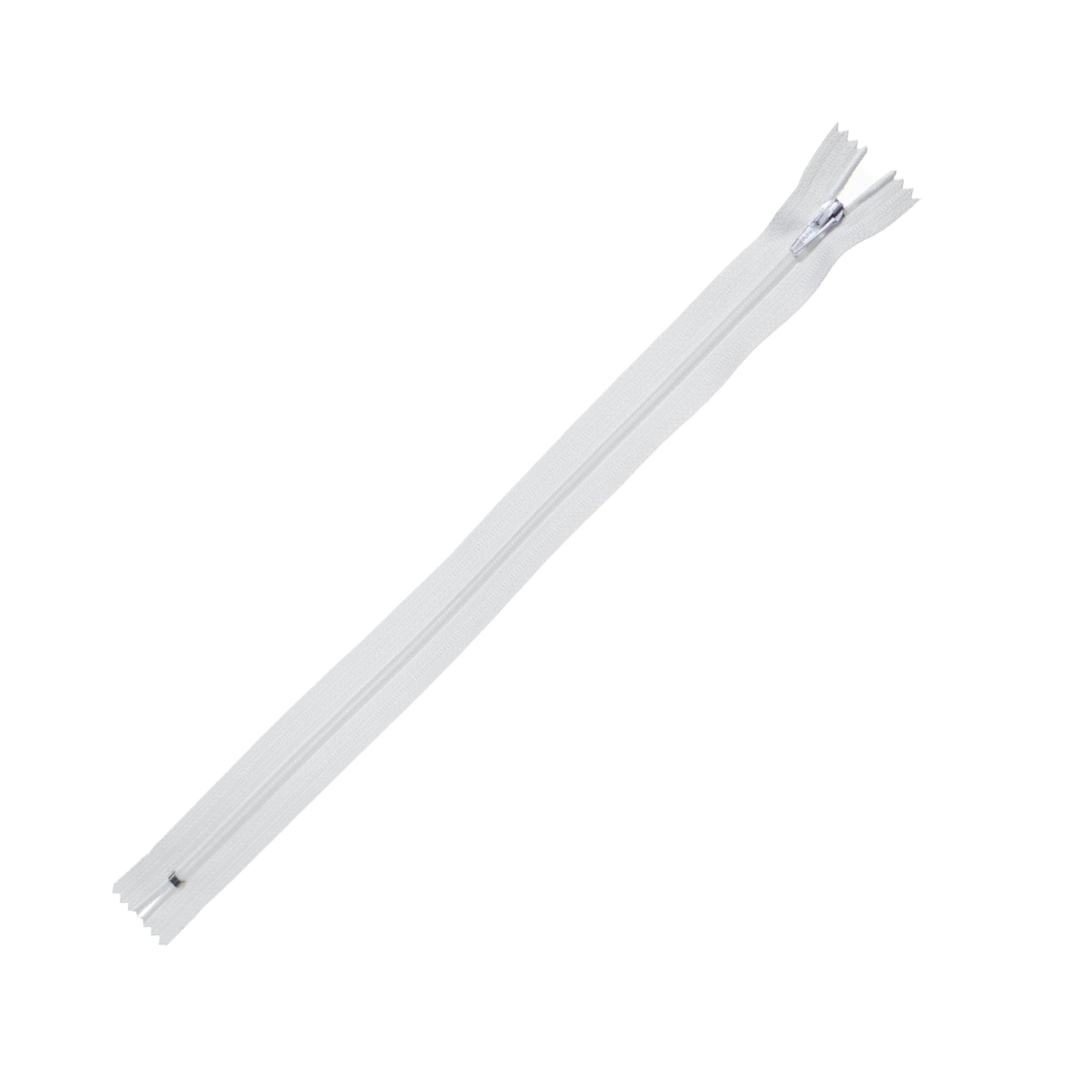 Trimz White 40Cm (~16Inch) One Way End Stop Zip With 4Mm Teeth - X 1Pce, Polyester, 40 Cm