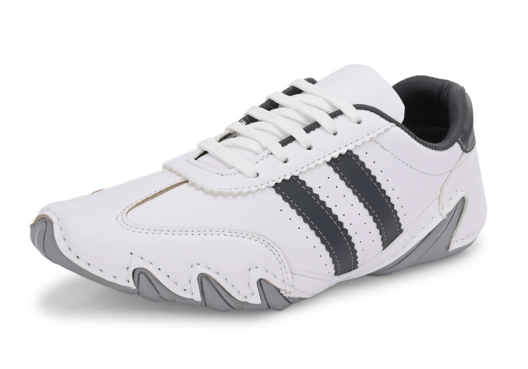 MACTREE Mens White Suade Casual Workout Shoes Sneakers - 10 UK (B0D22TKVDN) Amazon Price History, Amazon Price Tracker