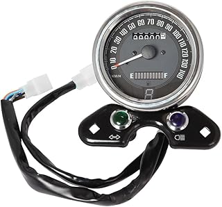 VOIV Motorcycle Odometer Motorcycle Odometer LCD Digital Interface Fuel Gauge Speedometer With Light USB Charger For CG125 GN125 Cafe Racer