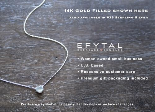 EFYTAL Matching Necklace for Mom and Daughter, 925 Sterling Silver Dainty Heart Necklace Set of 2, Back to School Gifts, Mommy Daughter Necklace Set2