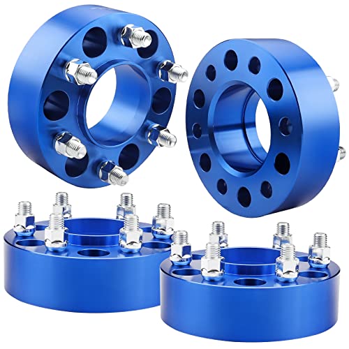 EZISOE 2 Inch 6x135 Wheel Spacers for 2004-2014 F150, 6x135 87.1mm Hubcentric Wheel Spacers for 2003-2014 Expedition, 2004-2014 Navigator with 14x2 Studs, Blue