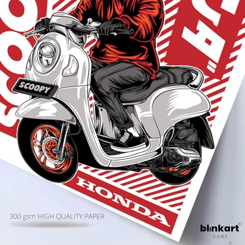 Image of BLINKART Honda ScoopyCar Posters Sticker Gift Items for Boys Room Wall Decor || Comes with Double-Sided Tape|| Decoration Bedroom Living Room Office Studio Decor | 12x18 In (A3) - CAR-254