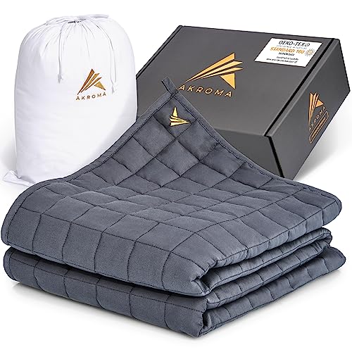 Akroma Premium Gewichtsdecke 155x220cm 12KG Anti Stress Therapiedecke - Schwere Bettdecke zum Besser schlafen Entspannungsdecke gegen Schlafstörung - 100% Baumwolle (OekoTex) - Weighted Blanket