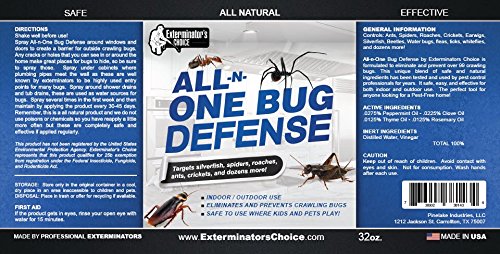 All-N-One Bug Defense Natural Spray by Exterminator's Choice for Roaches Ants Silver Fish Crickets|Spiders|Beetles|Fleas and ticks|Insect Repellents and Insect Killer Spray…