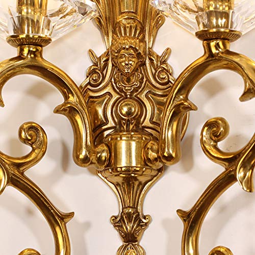 Lámpara de pared con doble cabezal de cristal para iluminar dormitorios oscuros 4