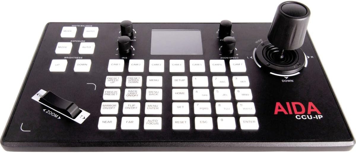 AIDA CCU-IP VISCA Serial & IP PTZ Camera Joystick Controller