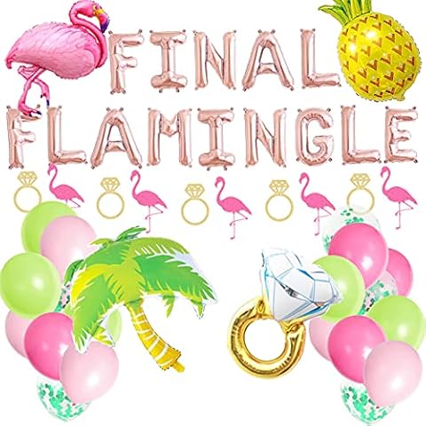Final Flamingle Balloons Hawaii Luau Flamingo Bach Pineapple Bachelorette Party Banner Flamingo Decor,Flamingo Bach Bachelorette Party Supplies Decorations Cover