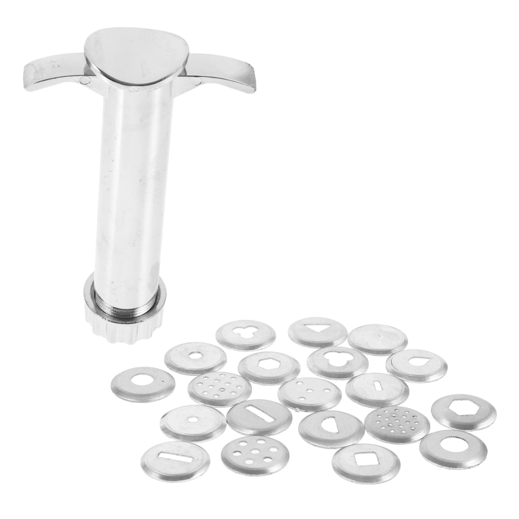 jojofuny 5 Sätze -Quetscher Ton Modellieren Modelliermasse Bildhauerei Hey Polymer Werkzeug DIY Quetscher Clay-Extruder aus Edelstahl Rotierende Fimopresse Rostfreier Stahl Silber