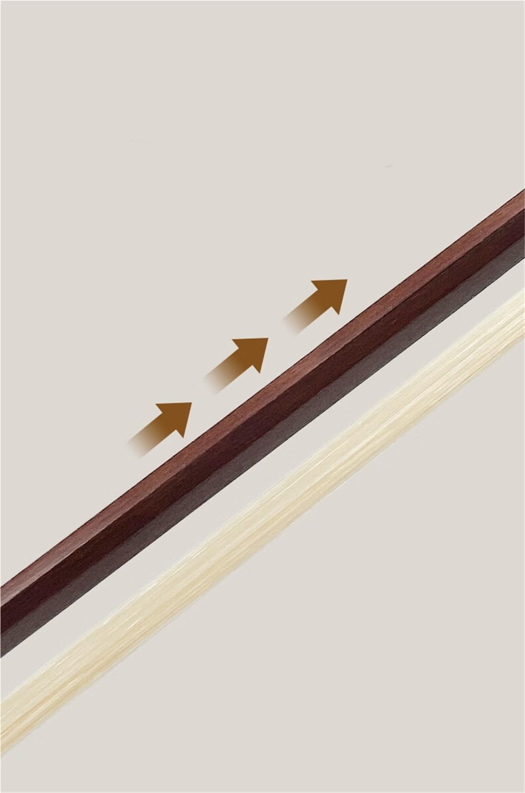 principiante Práctica Arco Violín Varilla para arco de violín pelo de cola de caballo natural arco profesional de madera brasileña de grado de rendimiento marrón 3/4(3/4)
