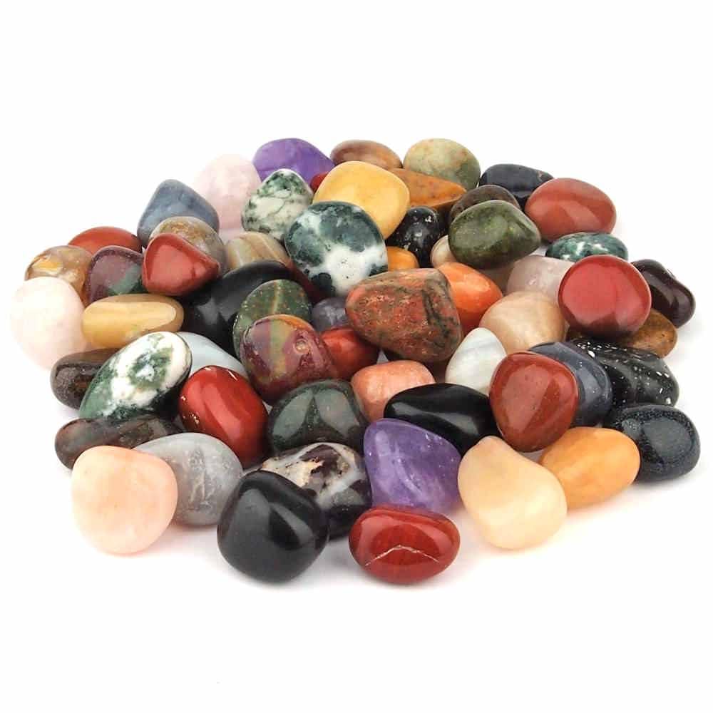 1 Kg = 100 Trommelsteine Afrika - Mix Mittlere Größe 20 - 30 Mm AA