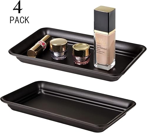 Miniatura 36 de SheeChung Bandeja de tocador acrílica, paquete de 2, transparente, 9.65 x 4.5 x 0.79 pulgadas, bandeja Catchall, dispensador de bandeja