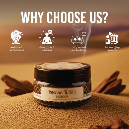 Image of Devdarshan Intense Wood Bakhoor (50g) Pack of 1| Premium Long-Lasting Oriental Aroma | Natural Resin for Home Fragrance, Meditation & Relaxation | Luxurious Scented Bakhoor