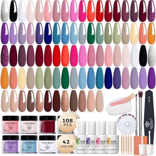 MEFA Dip Powder Nail Kit Shimmery Purple Burgundy Brown