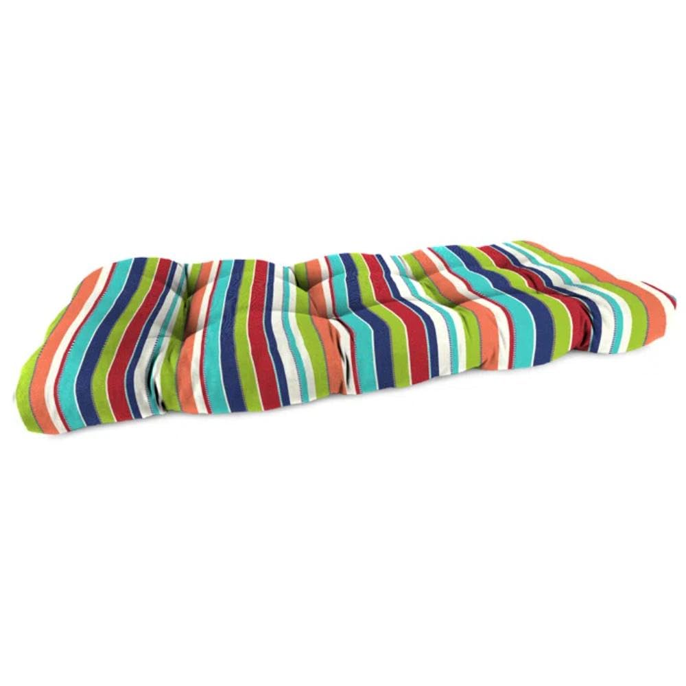 TRP Rectangle & Reversible Outdoor Cushions for Patio Furniture, Size: 44'' W X 18'' D X 4'', Pretty Multicolor | All Weather UV Fade Stain Resistant & Waterproof Bench/loveseat Cushion