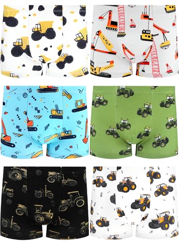 BliBliTaTa Boys Soft Cotton Stretch Boxer Briefs Tagless Underwear for Toddlers & Kids Breathable Assorted Prints in Sizes 2T 3T 4T 5T 6T 7 8 10 12 Years Old 6-Pack Crane-Sand-5