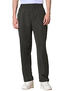 FITINC Men’s All-Season Relaxed Fit Track Pants | Stretchable Gym Lower with 2 Deep Zipper Pockets | Quick-Dry Athletic Joggers for Running, Workout & Yoga - Rifle Green