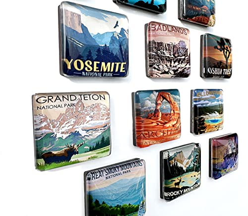 12 Pcs Refrigerator Magnets, Crystal Glass Square Style Pattern,Fridge Magnets For Home Office Cabinets, Whiteboards, Photos,Party, Decorative Magnets #TOP7