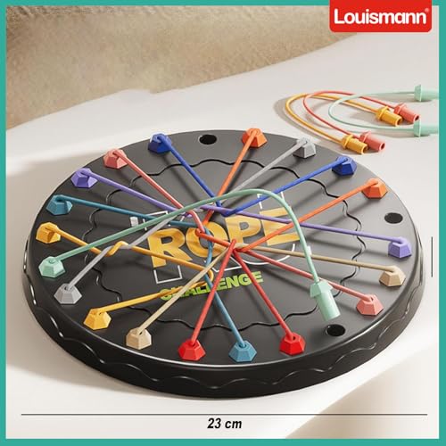 Louismann Brainy Knots – Rope Challenge Puzzle Knobelspiel mit Seil Logik Strategiespiel Logik Spiele Knot für Kinder ab 3 Geschicklichkeitsspiel Lernspiel für die ganze Familie (Patentschutz)