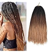 TAOYEMY Crochet Box Braids Hair Extensions 6 Packs 24 inch Synthetic Braiding Hair 22 Strands/Pac...