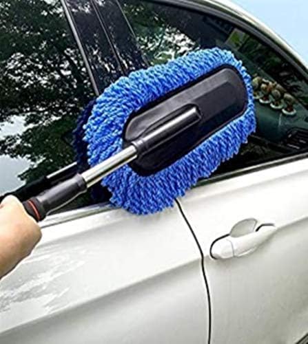 Image of Microfiber Flexible Car Cleaner Washable Duster, Car Wash Dust Wax Mop Car Duster with Handle and Grip (Multi)