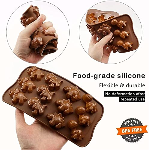 12-Cavity Dinosaur Chocolate Candy Mold, Silicone Non-Stick Mini Dinosaur Diy Mold For Making Crayons Soap Cake Decoration Jelly Chocolate Gummy Candy Ice Cube #TOP3