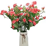La rosa artificial de 6 piezas tiene 12 cabezas de flores cada una, el ramo de rosa artificial mide aproximadamente 39cm de largo, la cabeza de flor grande mide 3.5cm de diámetro y la cabeza de flor pequeña mide 1.5cm de diámetro, cada rama tiene un aspecto natural y tallos altos