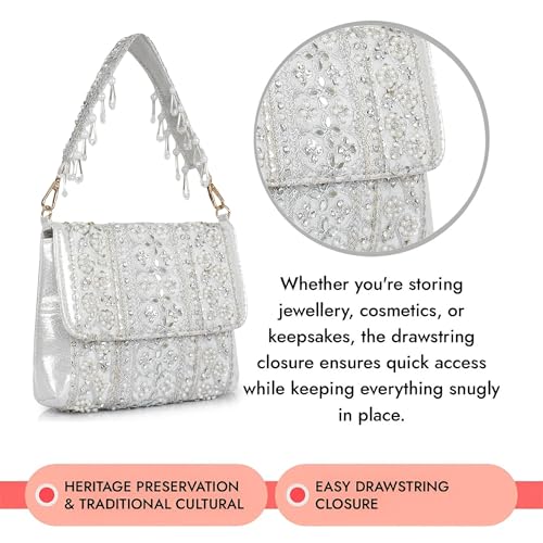 Image of Nevis Stylish Embroidery Unique Design Traditional Wedding Party Handheld Potli Bag For Women