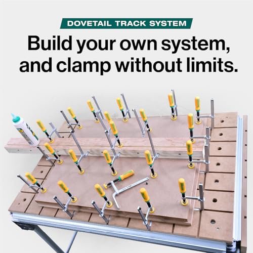 MicroJig MatchFit Dovetail Clamps – Zwingen für 14° Schwalbenschwanz-Nuten | Spannweite 130 mm, 269 kg Spannkraft, Werkbank-Zubehör