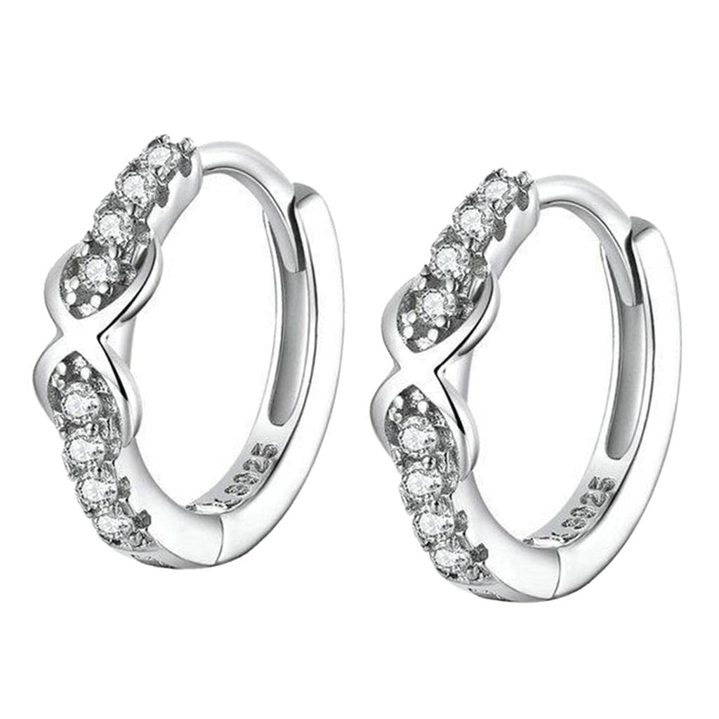 Yajuyi Huggie Pendientes Aro Huggie Aros Plata 925 Zirconia Hipoalergénicos Diseño Redondo Engarzados Circulares Adecuados para Mujer Daily Uso 12mm