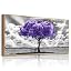 Purple Tree Painting Wood Framed