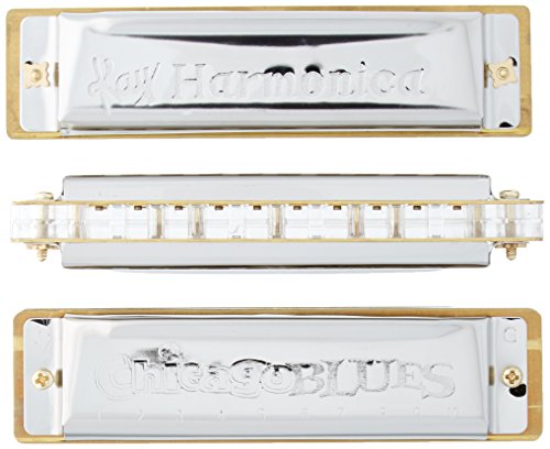 Chicago Blues KHCB-3A - 3 Harmonicas A, C & G with Harmonica Holder