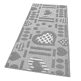 emmevi Tappeto Cucina Antiscivolo Cuori 3D Lavabile Moderno Varie Misure MOD.Clelia Dis.A 50X110 Grigio