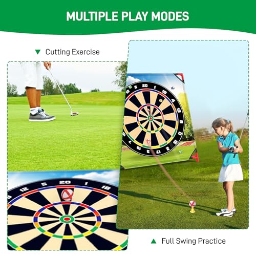 Golf Chipping Game with Stand,Upgrade 54"x 54" Golf Hitting Mat and Practice Set with Sticky Balls Perfect for Backyard Indoor Outdoor Family Battle Game,Christmas Ideal Gifts for Kids Adults (Green2) — view 4