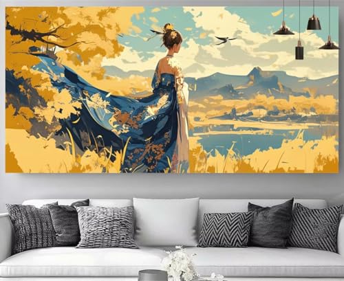 Kit Diamond Painting Japonais 40x80cm pour Broderie Strass 5D