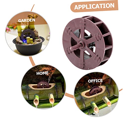 Homoyoyo 2pcs Photo Props Miniature Ornaments Artificiales para Artificial Hill Wheels Water Fountain Tool Aquarium Wheel Ornament Fountain Wheel Wheel Model Lucky