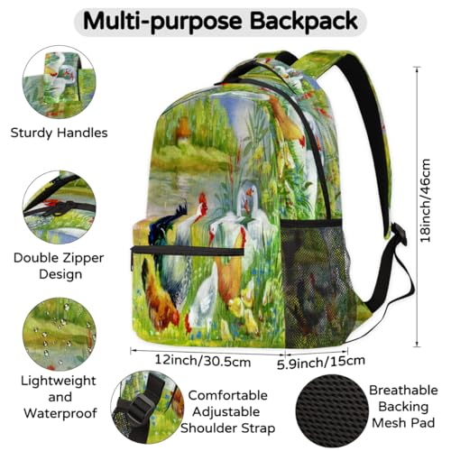 Sac à dos décontracté aquarelle grand modèle coloré et robuste