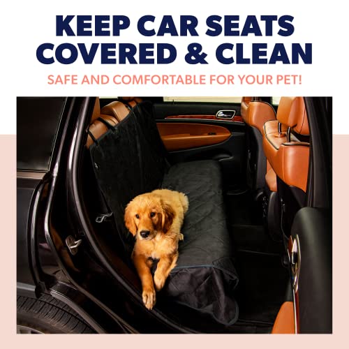Active Pets Fabric Car Bench Dog Seat Cover For Back Seat, Waterproof Vehicle Seat Covers, Durable Scratch Proof Nonslip, Protector For Pet Fur & Mud, Washable - Black #TOP1