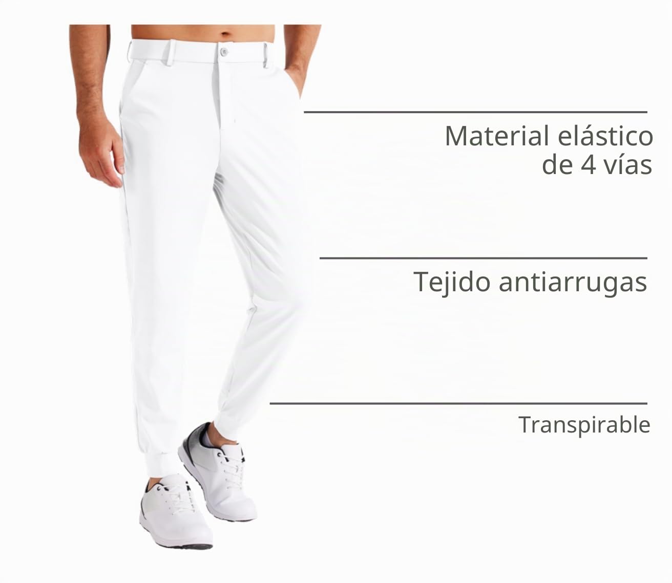 Libin Pantalón de Golf Hombre Jogging Elásticos 4 Direcciones Deportivos con Bolsillo