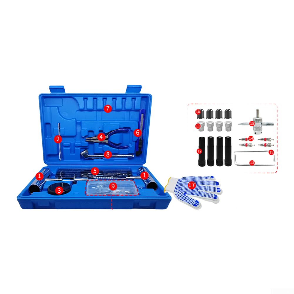 Kit Reparación Neumáticos 69 Piezas para acero Coche para moto(70pc)