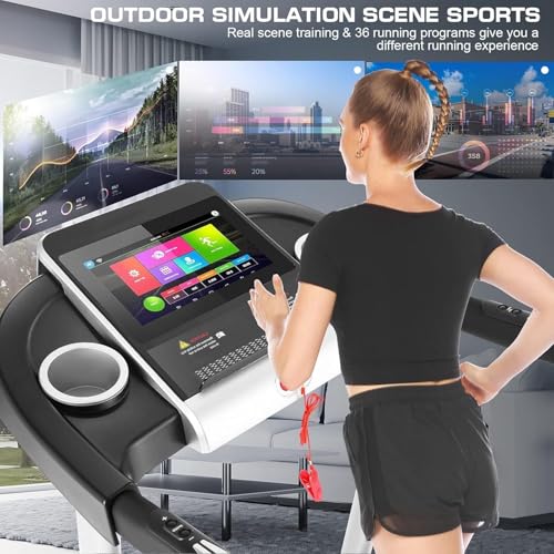Image of FUNMILY Walking Pad Treadmill with Incline - 3.5HP Foldable Treadmills with 10 inch HD WiFi Touchscreen, 350 LBS Capacity Smart Running Machine with HiFi Speakers, Popular Apps & Interactive Entertainment