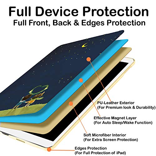 Image of DuraSafe Cases for iPad Mini 7.9 Inch 3rd 2nd 1st Gen [ Mini 3 Mini 2 Mini 1 ] A1599 A1489 A1432 A1599 A1489 A1432 MGYE2HN /A Smart Adjustable Stand Feature Printed Sleek Design Flip Case - Night Sky