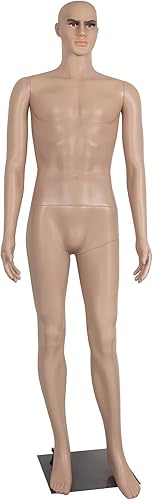 Miniatura 7 de Maniquí masculino de cuerpo completo con soporte para modelo, maniquíes ajustables de 73 pulgadas, torso desmontable para tiendas de ropa al por