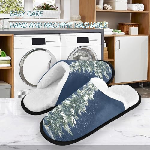 Green Snow Christmas Tree Slippers For Women Men Soft Memory Foam Non-Slip Festival Winter Indoor House Shoes Travel Slipper3