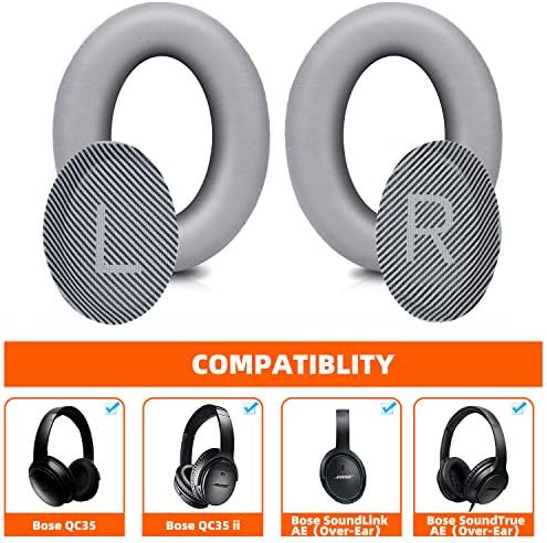 Premium Replacement Ear Pads for Bose QC35 & QC35ii Headphones Made by GEVO- Comfortable Adaptive Memory Foam and Extra Durable - Fits QuietComfort 35 & 35ii / SoundLink 1&2 AE（Over-Ear） (Black) - Thumbnail 4
