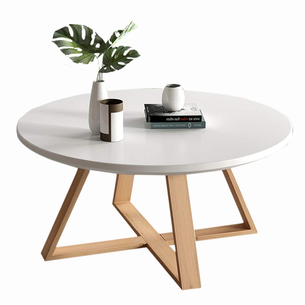 Table de café en bois massif au style minimaliste pour un coin lecture chaleureux