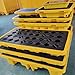 XLIHAWY Modular Spill Containment Tray, Polyethylene Spill Containment Pallet, Nestable Oil Drums Leak-Proof Tray with Drain for Industrial Parks Warehouses(66.5x37x10cm/2pcs)