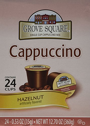 Grove Square Cappuccino Cups, Hazelnut, Single Serve Cup for Keurig K-Cup Brewers, 24 Count (Pack of 2) - Packaging May Vary