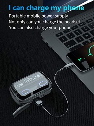 Fones de ouvido sem fio TWS, fones de ouvido Bluetooth 5.1 Touch Control com capa de carregamento no